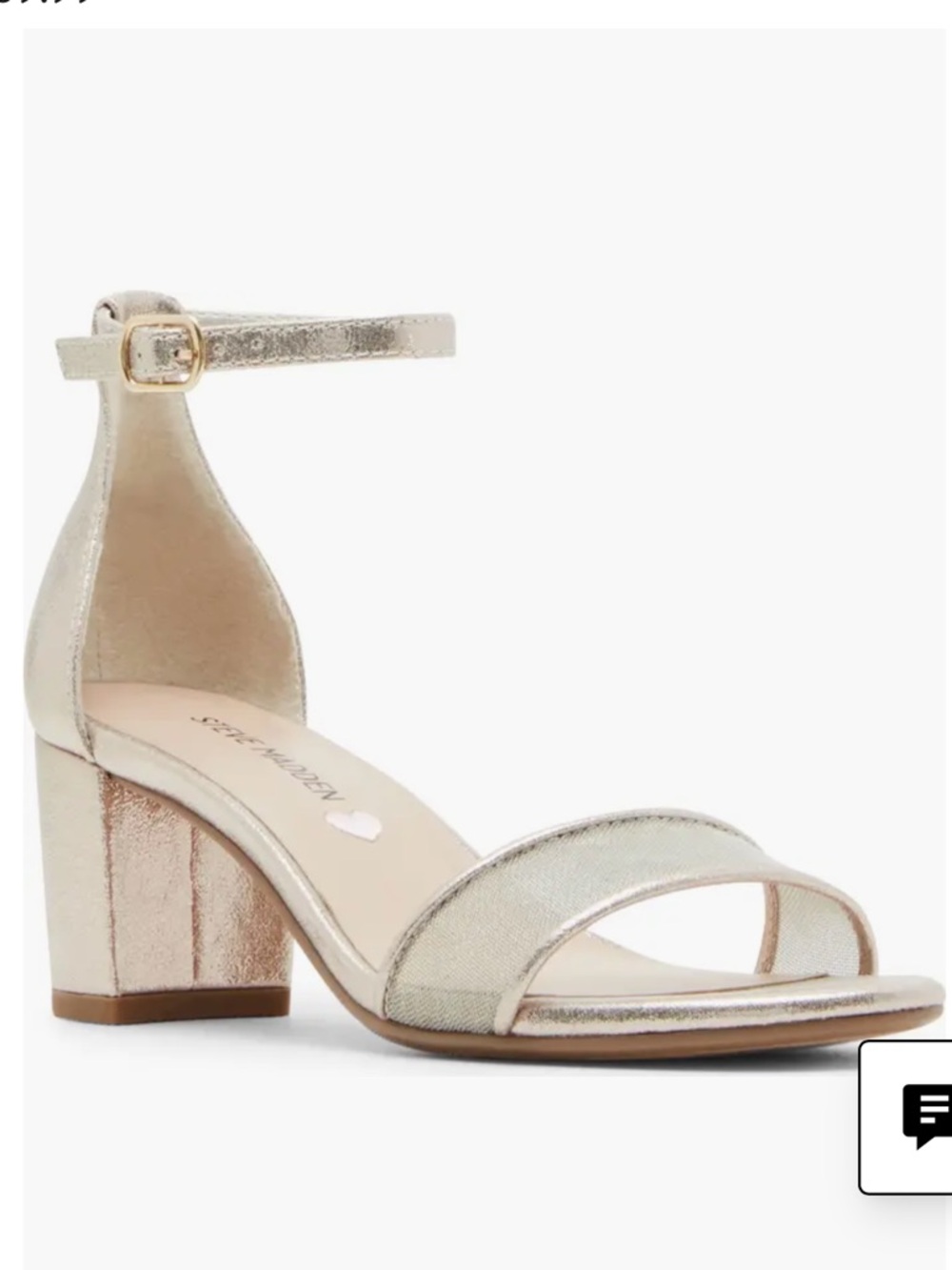 Steve Madden Kids JCarrson Ankle Strap Sandal in Metallic Gold